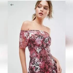 Paper dolls floral bardot dress deals